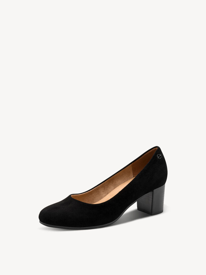 Leather Pumps - black, BLACK SUEDE, hi-res