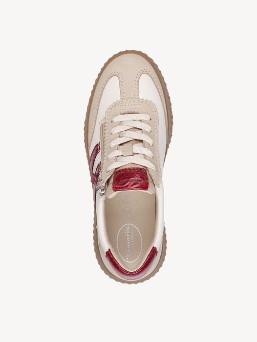 Sneaker, BEIGE/RED, hi-res