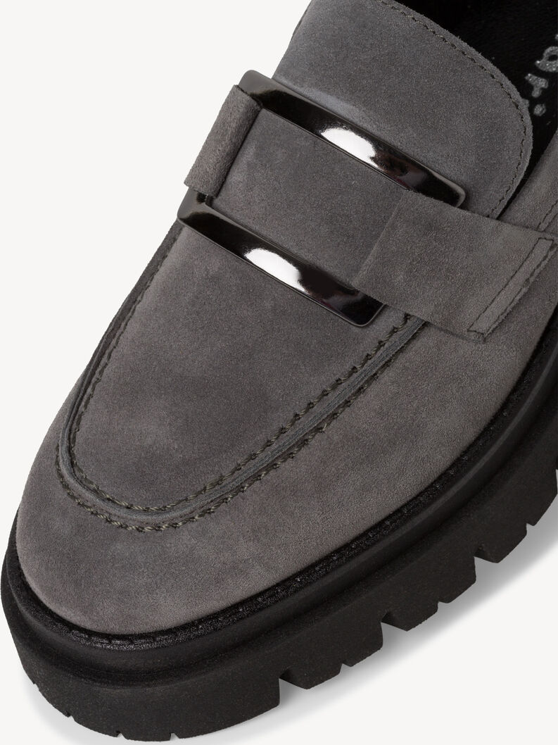 Leather Slipper - grey, GREY, hi-res