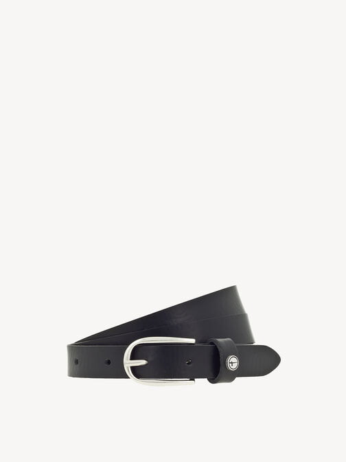 Leather belt, black, hi-res