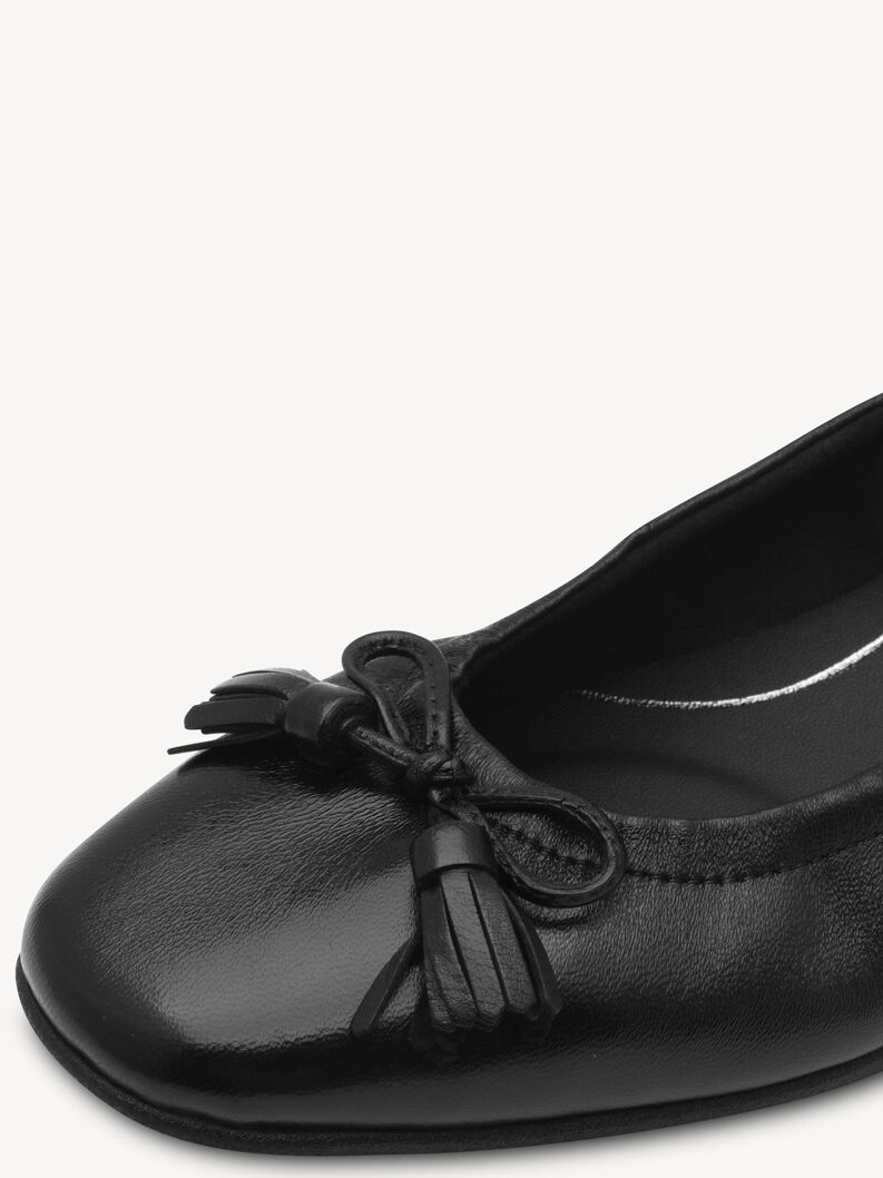 Lederballerina - schwarz, BLACK, hi-res