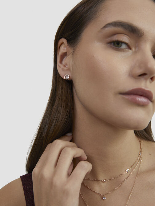 Earrings, ros&eacute;gold, hi-res