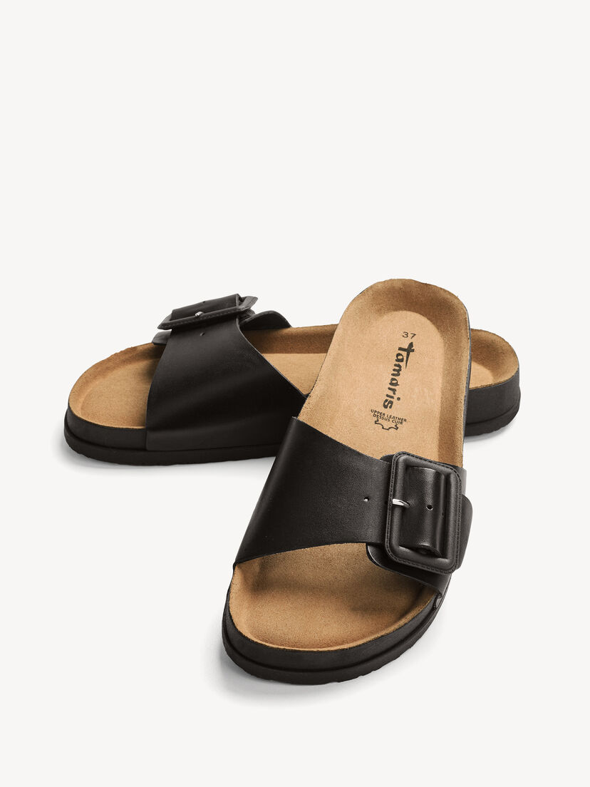 Slipper, BLACK LEATHER, hi-res