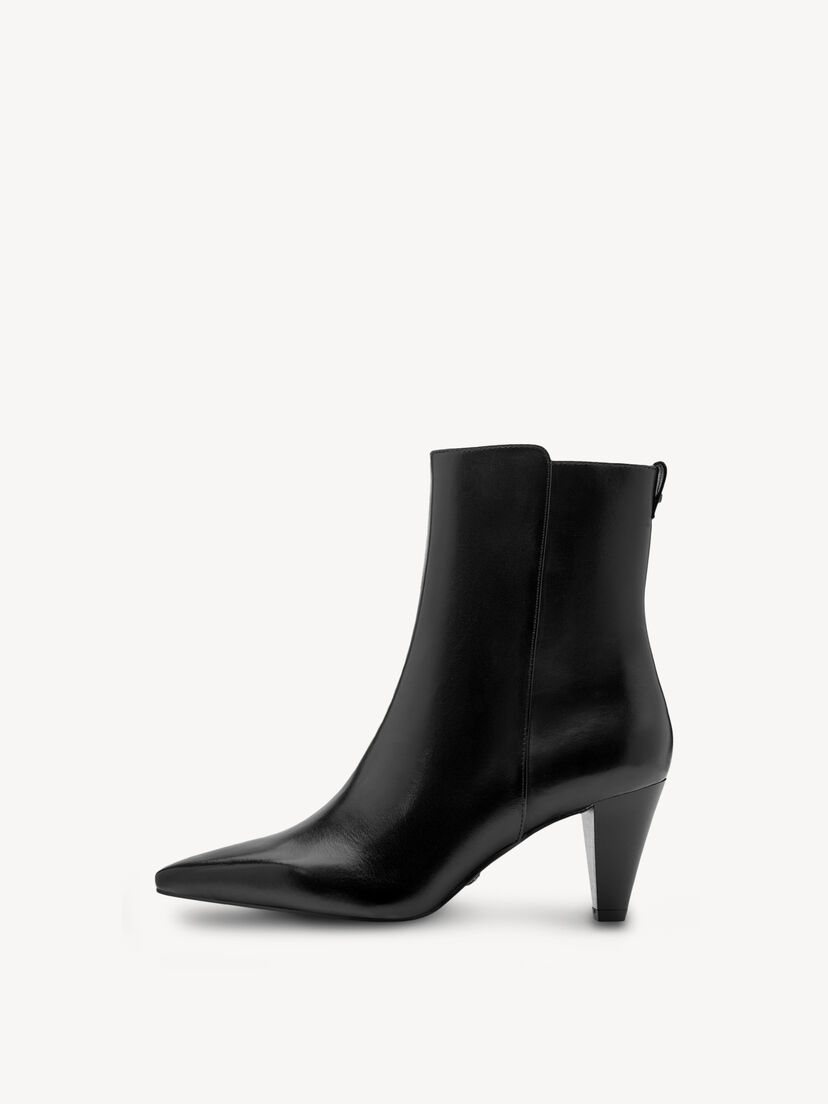 Leren Enkellaarsje - zwart, BLACK, hi-res