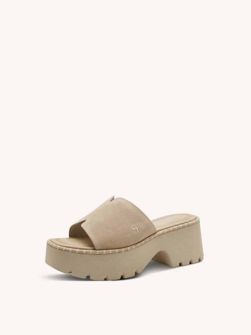 Leren Slipper - beige, TAUPE, hi-res
