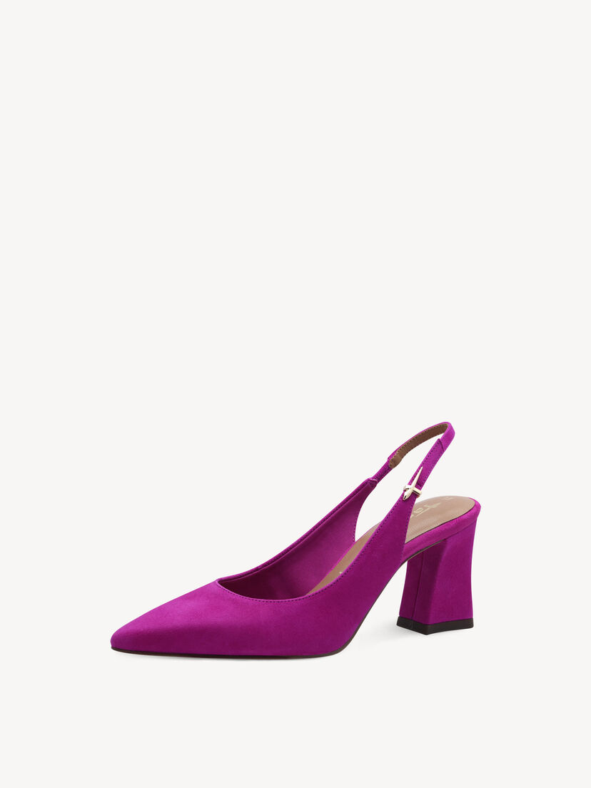 Leren Slingpumps - pink, DARK PINK, hi-res
