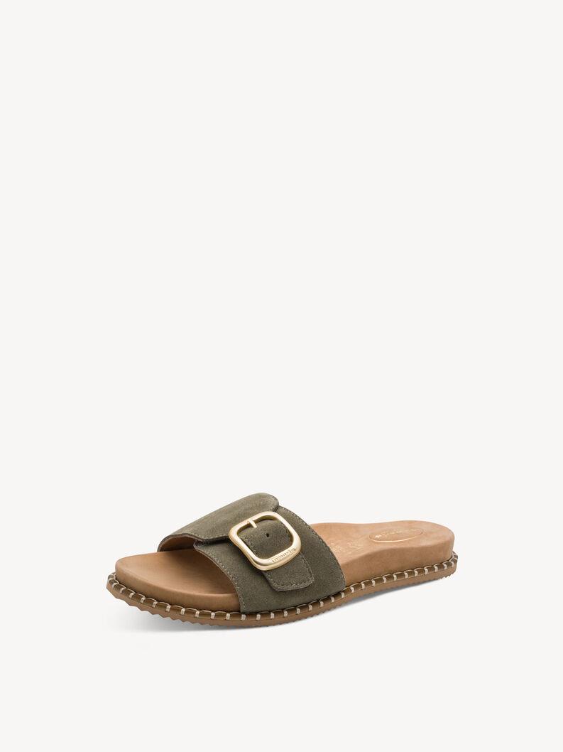 Leather Mule - khaki, SAGE SUEDE, hi-res