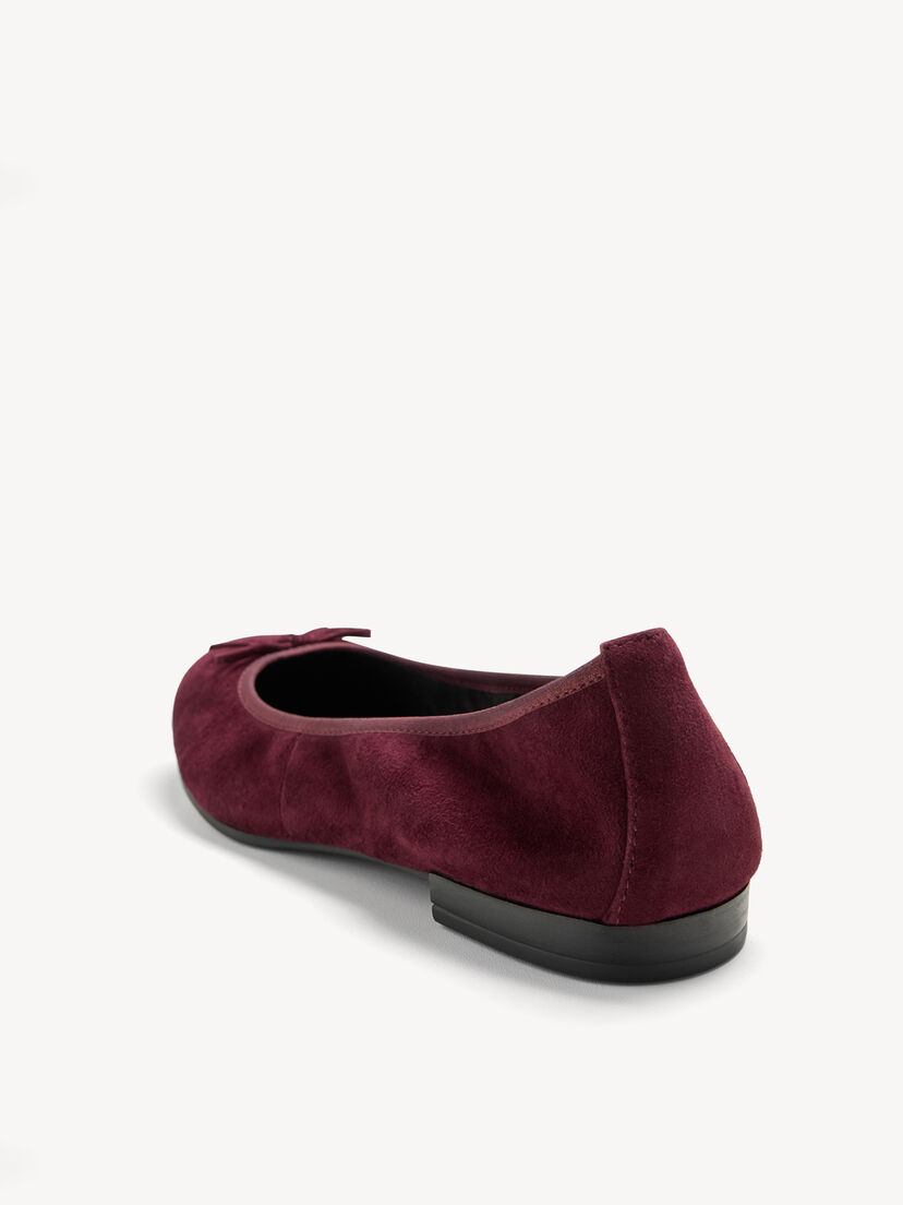 Leren Ballerina - rood, MERLOT, hi-res