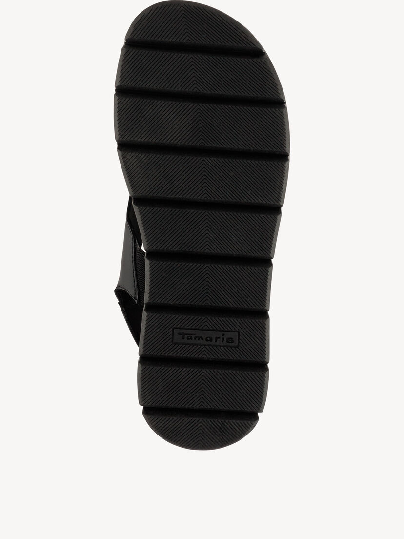 Leren Sandaaltje - zwart, BLACK, hi-res