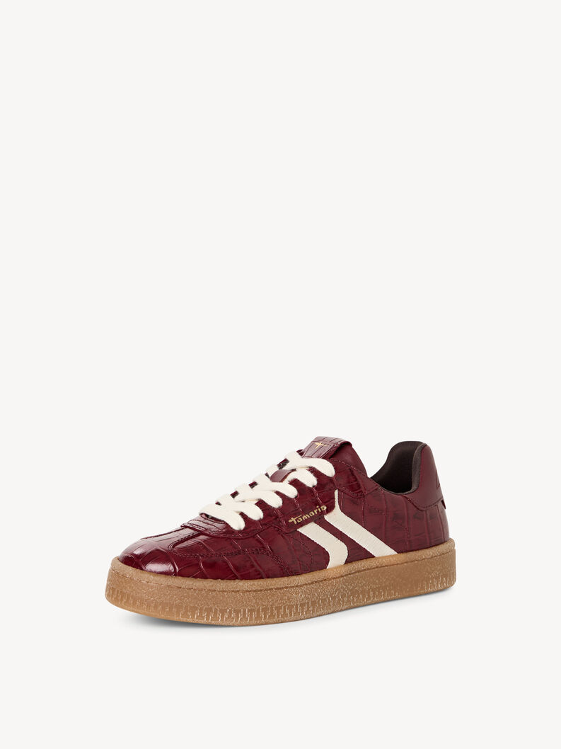 Leather Sneaker - red, BORDEAUX CROCO, hi-res