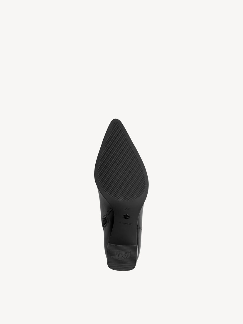 Leren Enkellaarsje - zwart, BLACK, hi-res