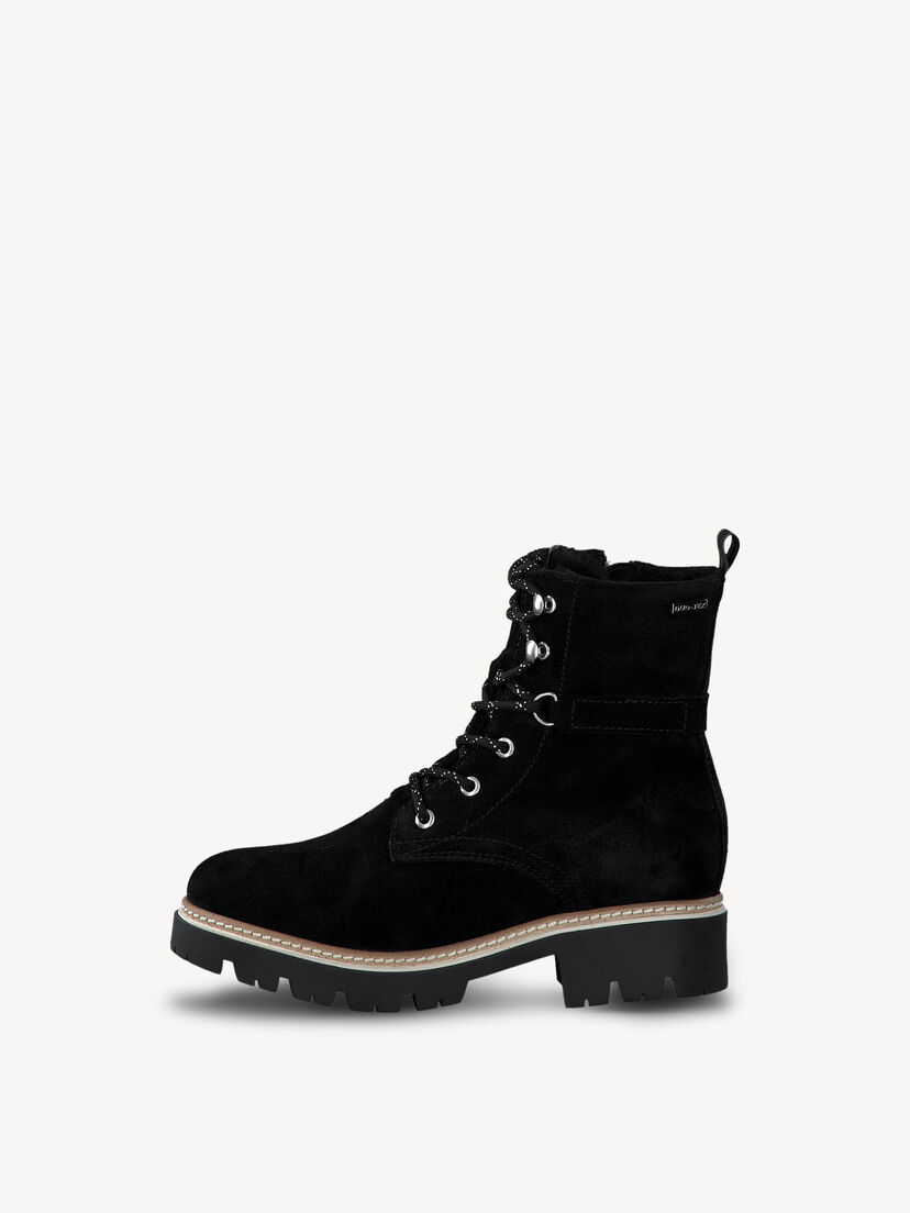 Leren Enkellaarsje - zwart warme voering, BLACK, hi-res