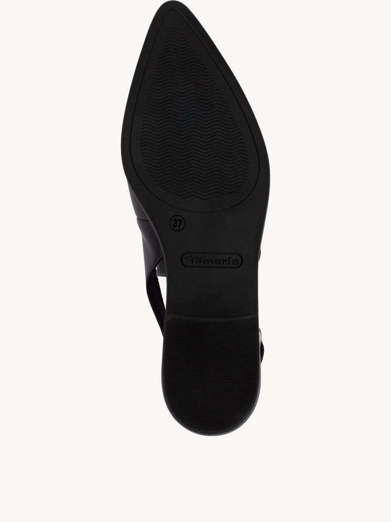 Leather sling pumps - black, BLACK LEATHER, hi-res