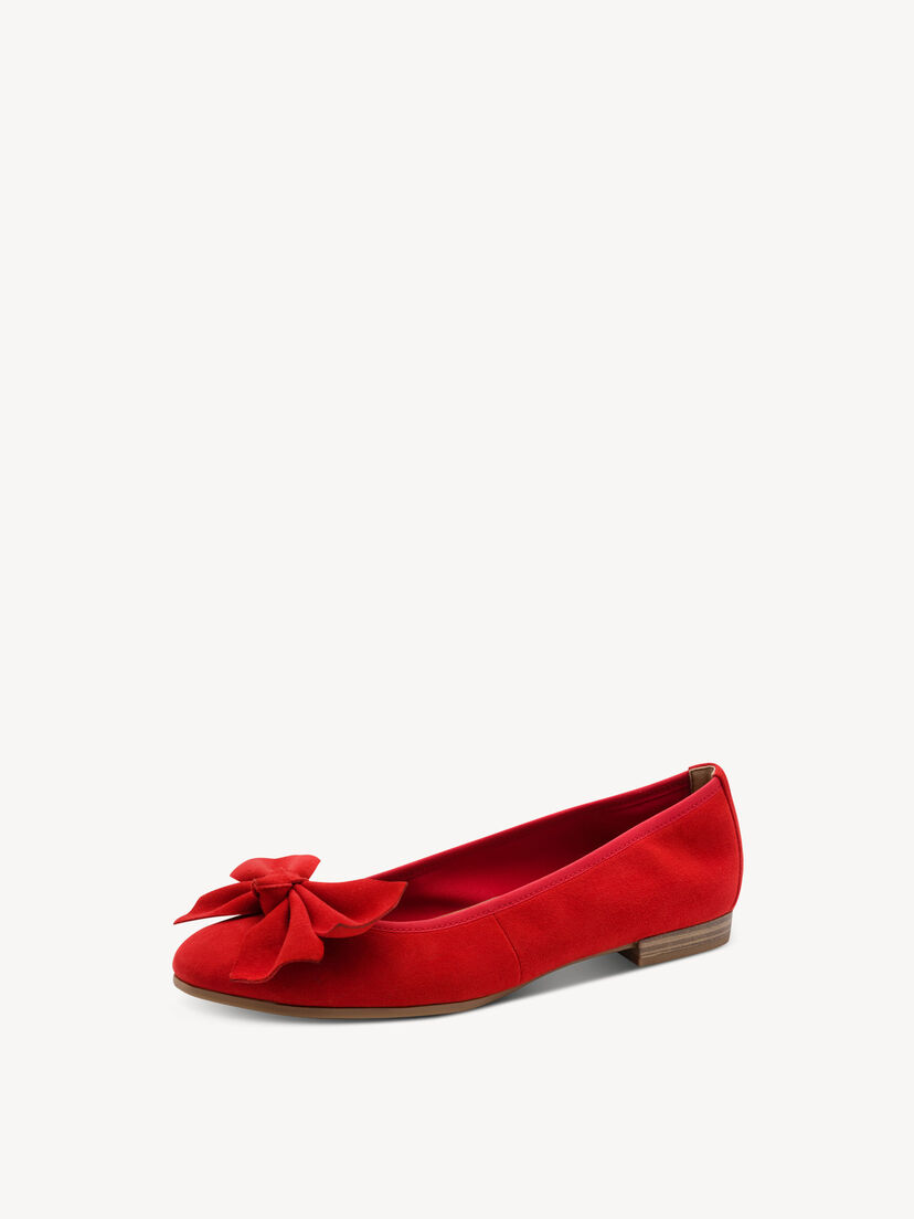 Leren Ballerina - rood, RED, hi-res