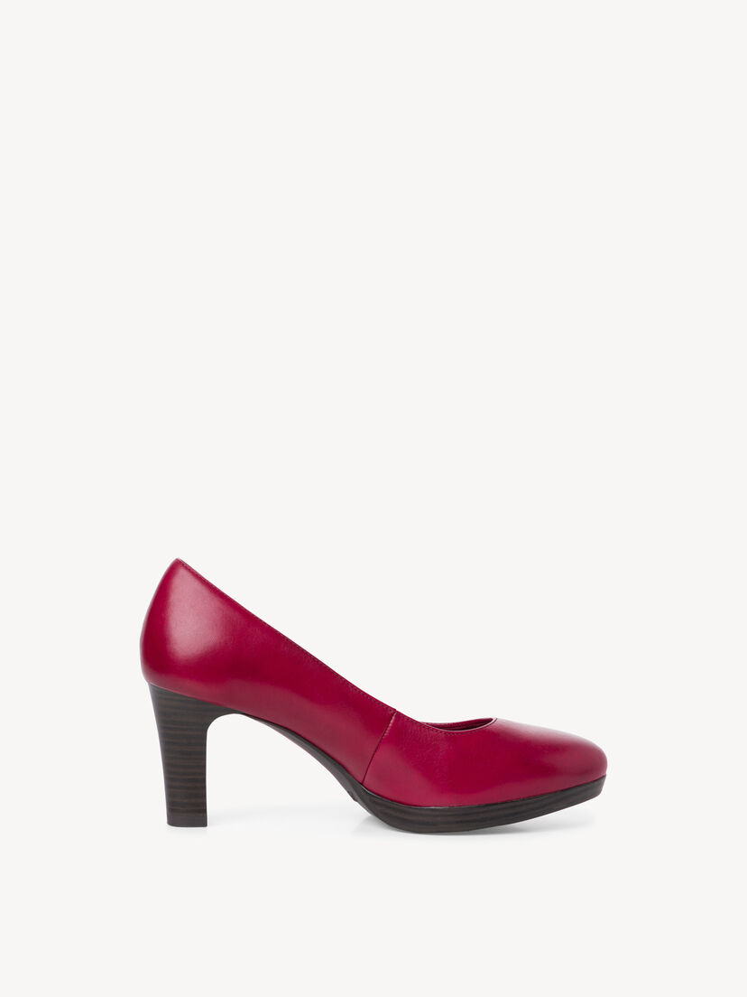 Leren Pumps - rood, SCARLET, hi-res
