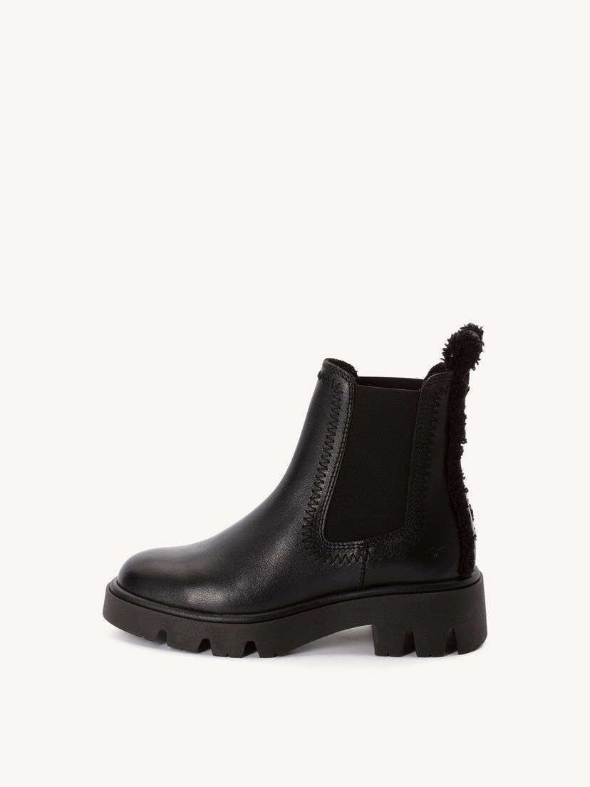 Enkellaarsje - zwart warme voering, BLACK LEATHER, hi-res