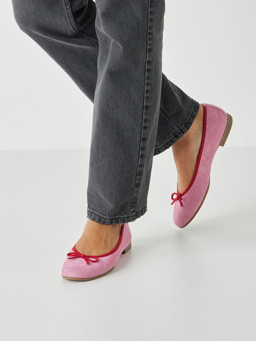 Leren Ballerina - roze, ROSE COMB, hi-res