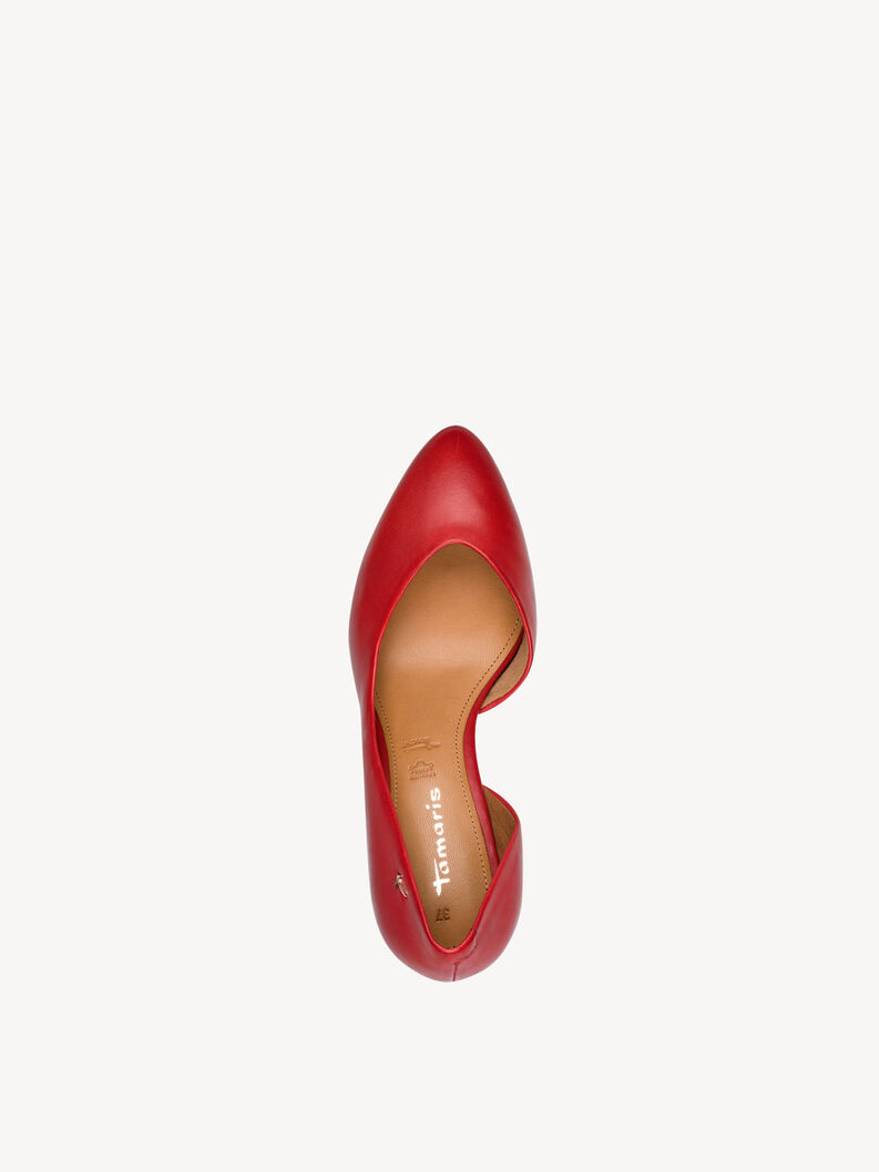 Escarpin en cuir - rouge, RED, hi-res