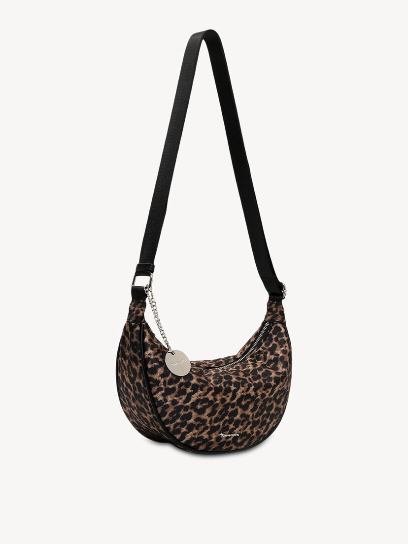 Schoudertas - zwart, black/brown, hi-res