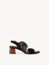 Leather Heeled sandal - undefined, BLACK/COGNAC, hi-res