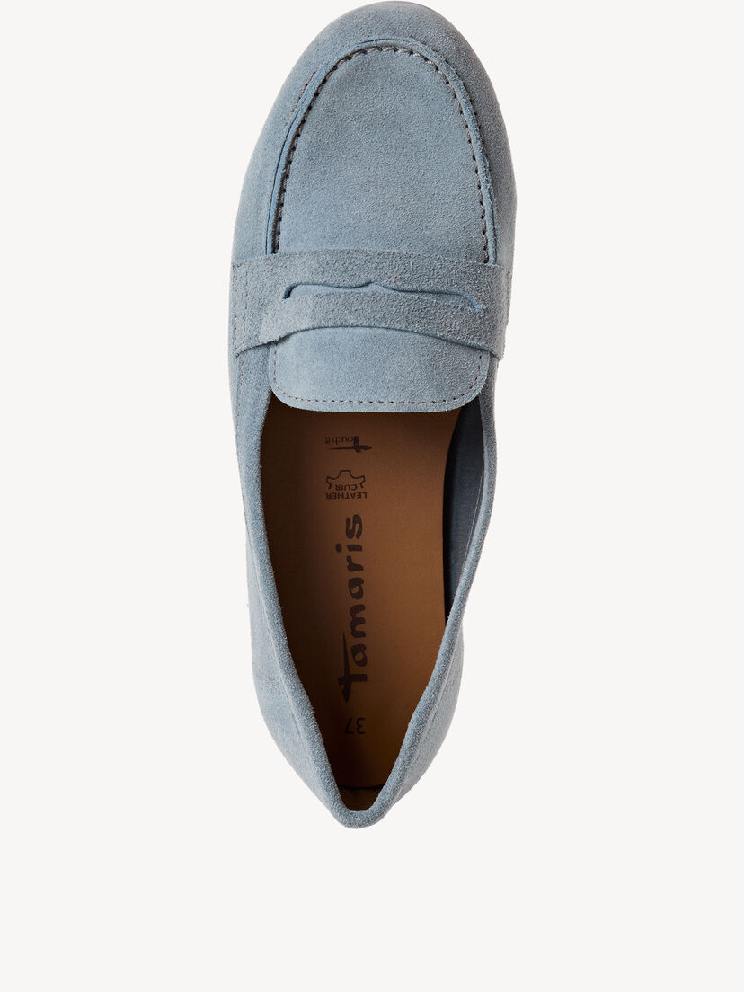 Leren Instappers - blauw, LIGHT BLUE UNI, hi-res