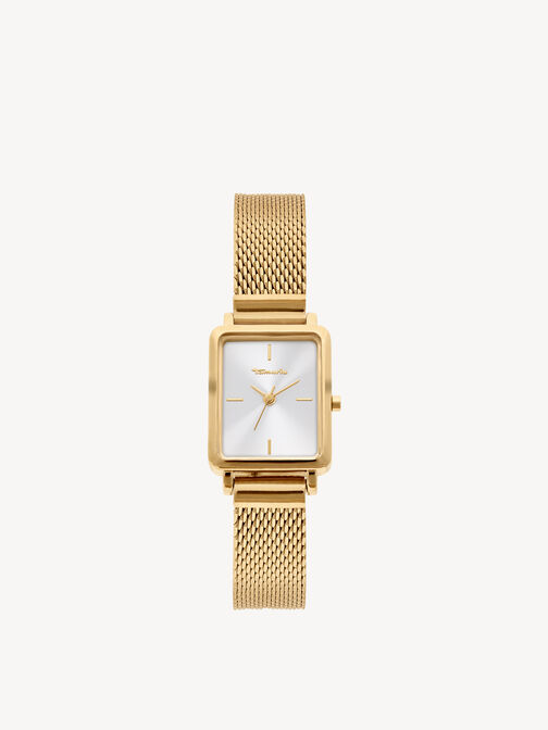 Uhr, gold-glossy weiß, hi-res