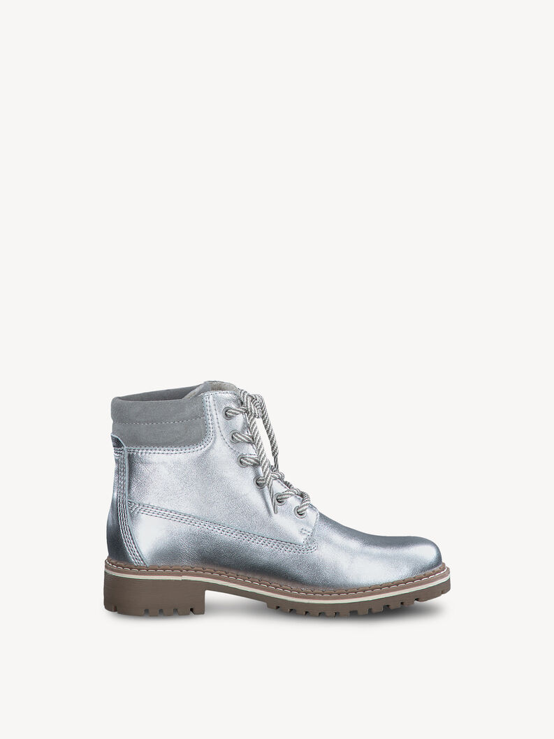 Lederstiefelette - silber, SILVER, hi-res