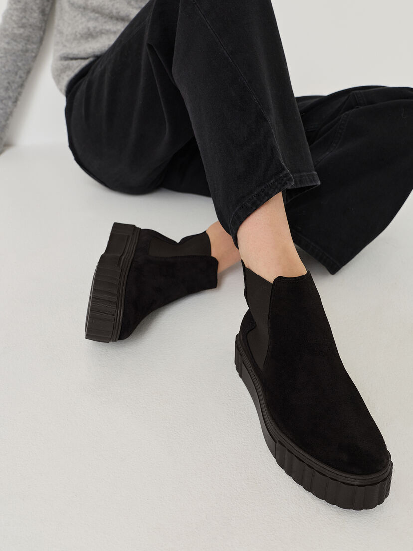 Leren Chelseaboot - zwart, BLACK, hi-res