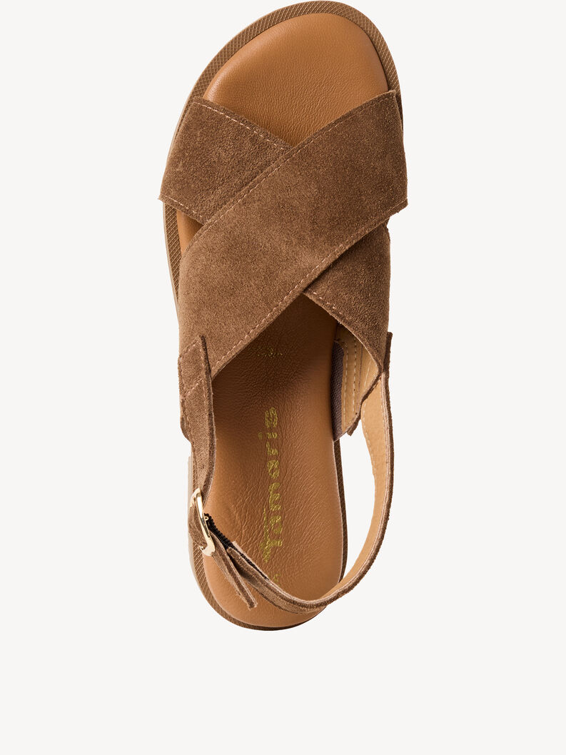 Ledersandale - braun, BROWN, hi-res