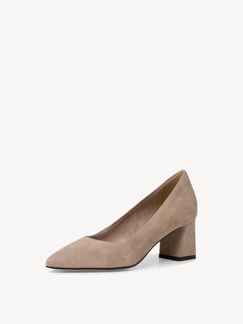 Leren Pumps - beige, TAUPE, hi-res