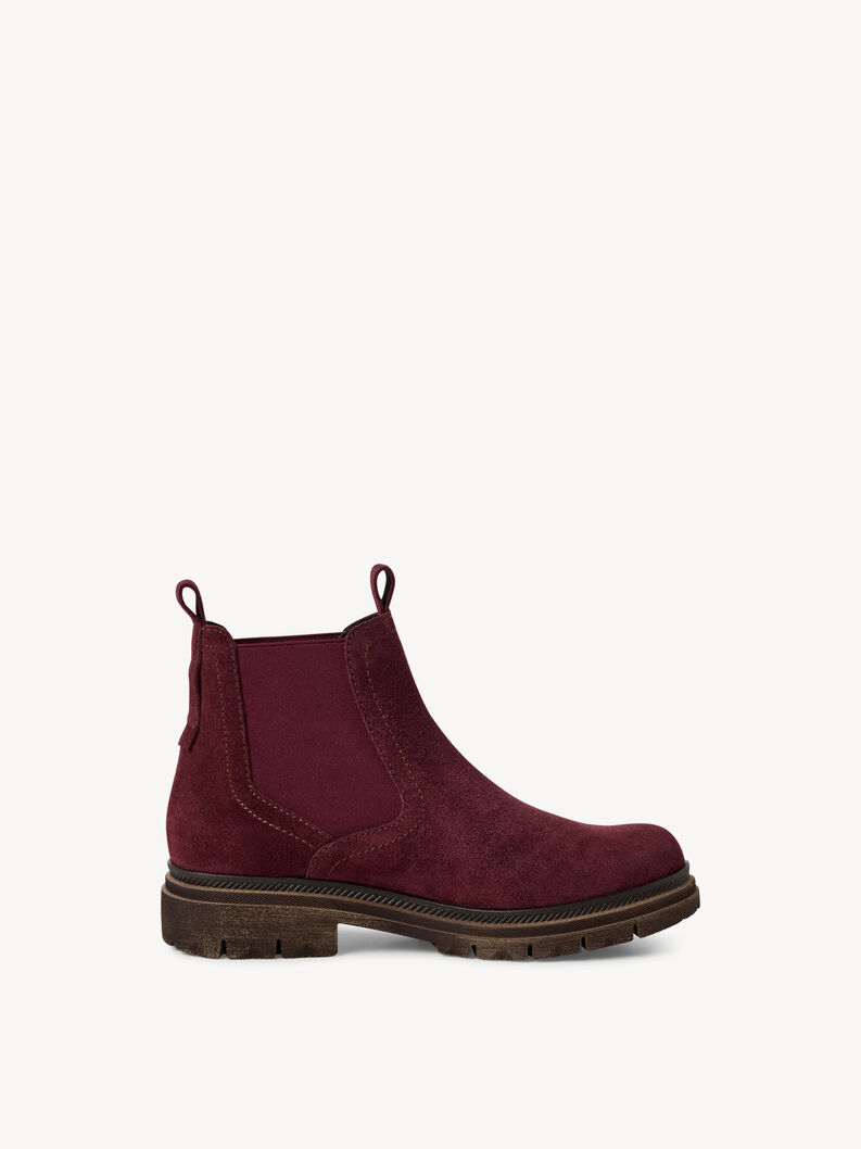 Bottine Chelsea en cuir - rouge, BORDEAUX, hi-res
