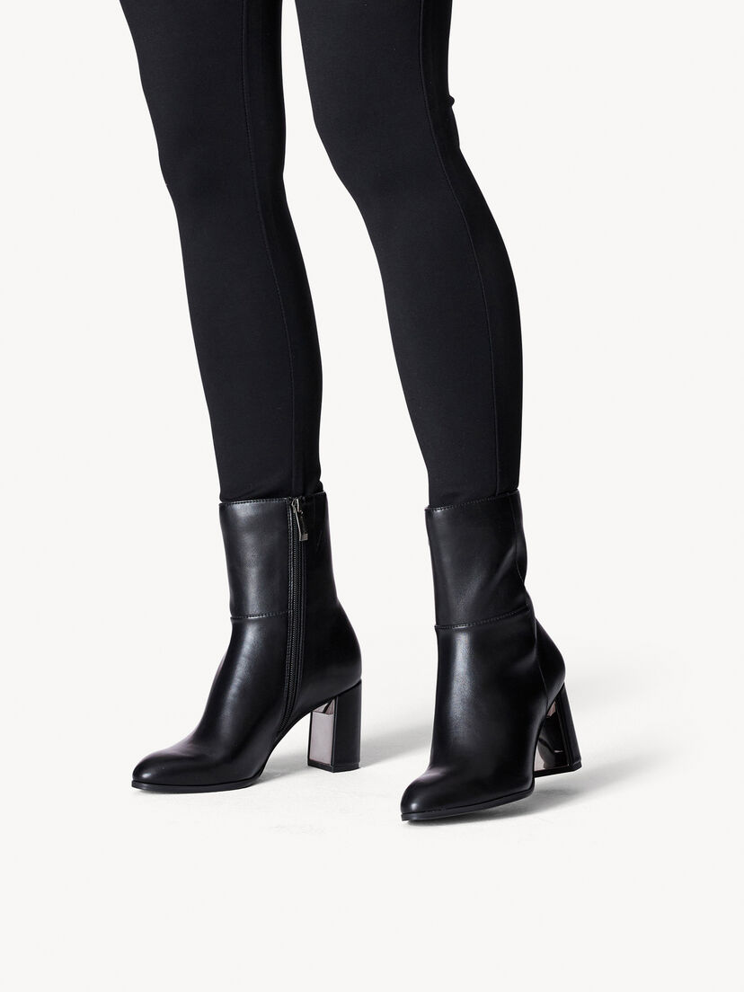 Enkellaarsje - zwart, BLACK, hi-res