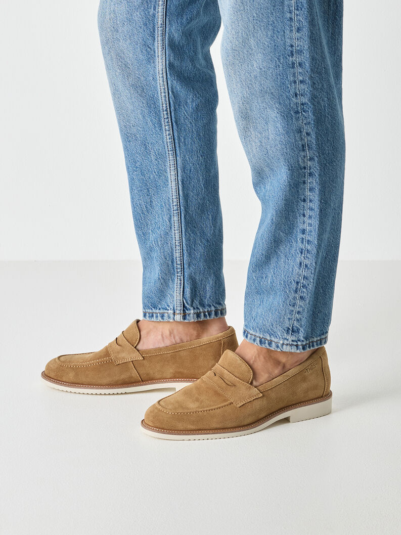 Leather Slipper - brown, TAN, hi-res