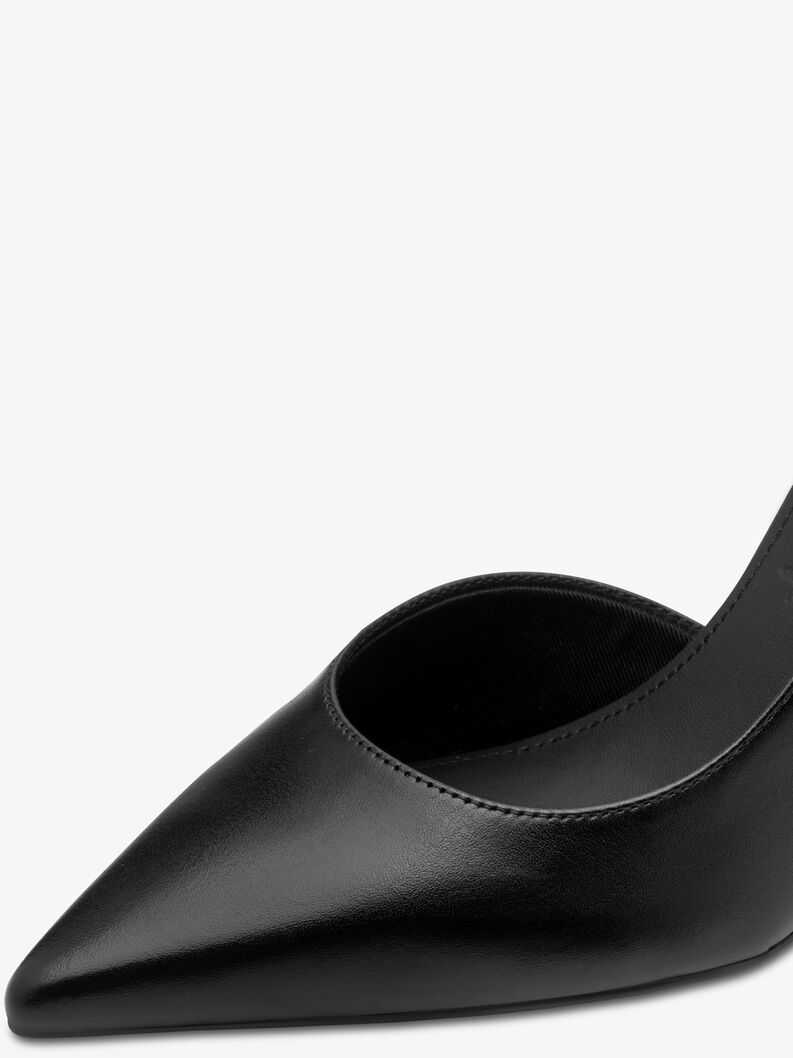 Escarpin en cuir - noir, BLACK, hi-res