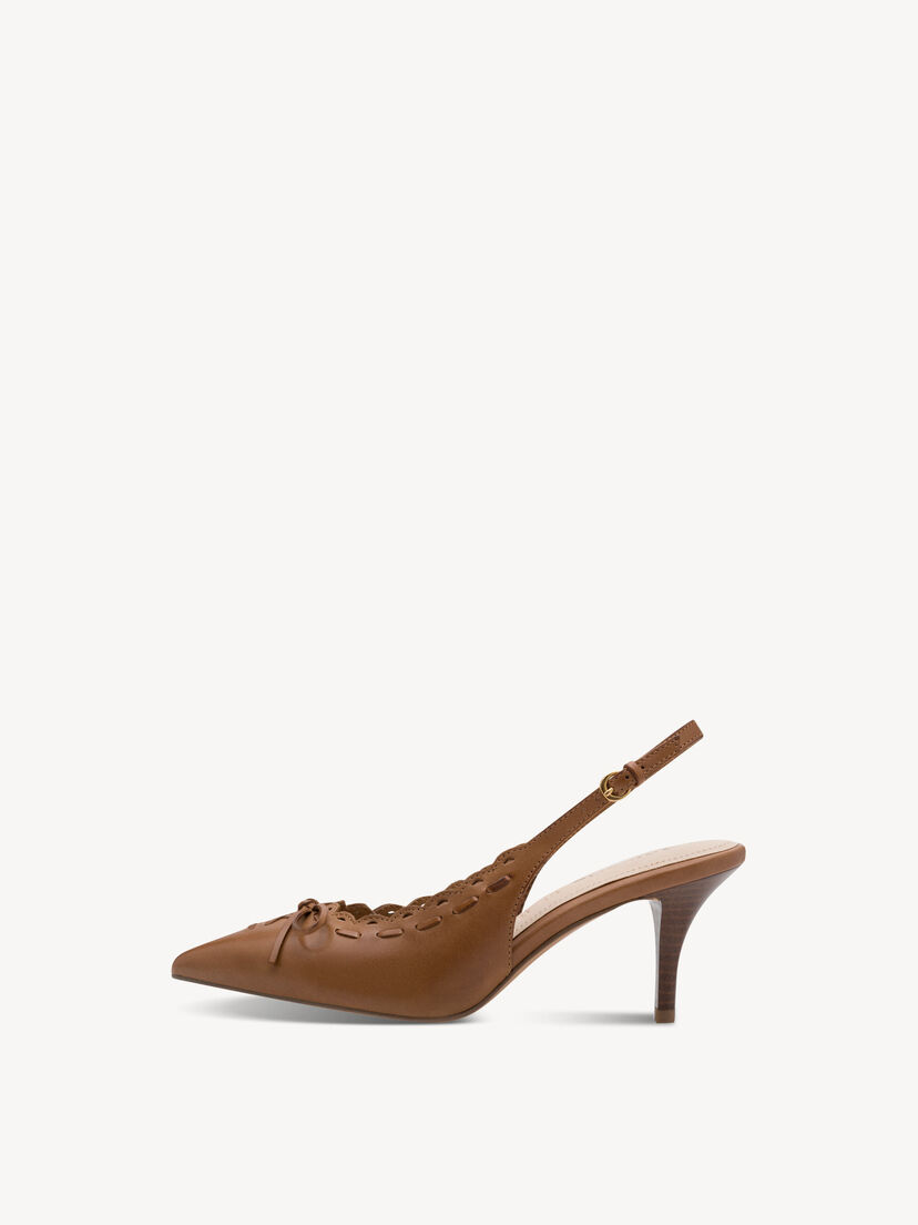 Leren Slingpumps - bruin, NUT, hi-res