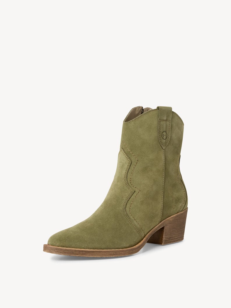 Leather Bootie - green, SAGE, hi-res