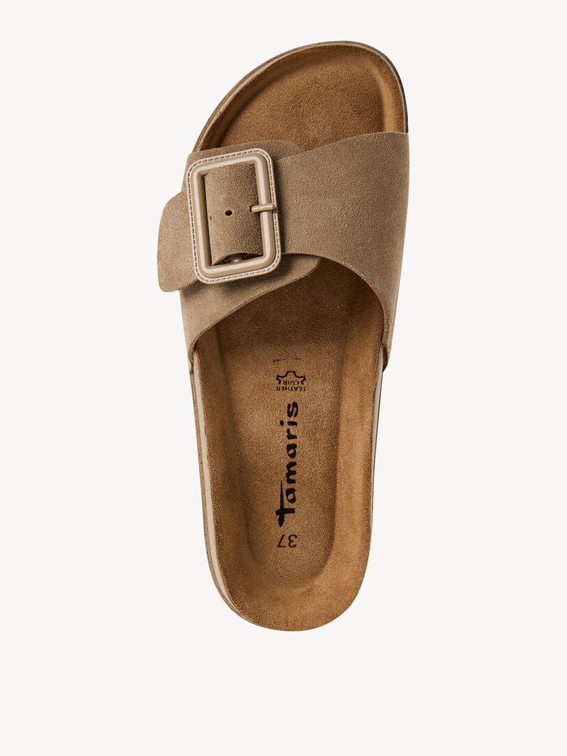 Leren Slipper - beige, TAUPE, hi-res