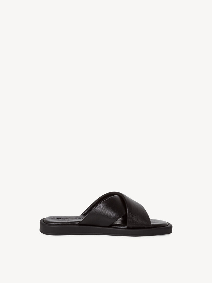 Leren Slipper - zwart, BLACK, hi-res