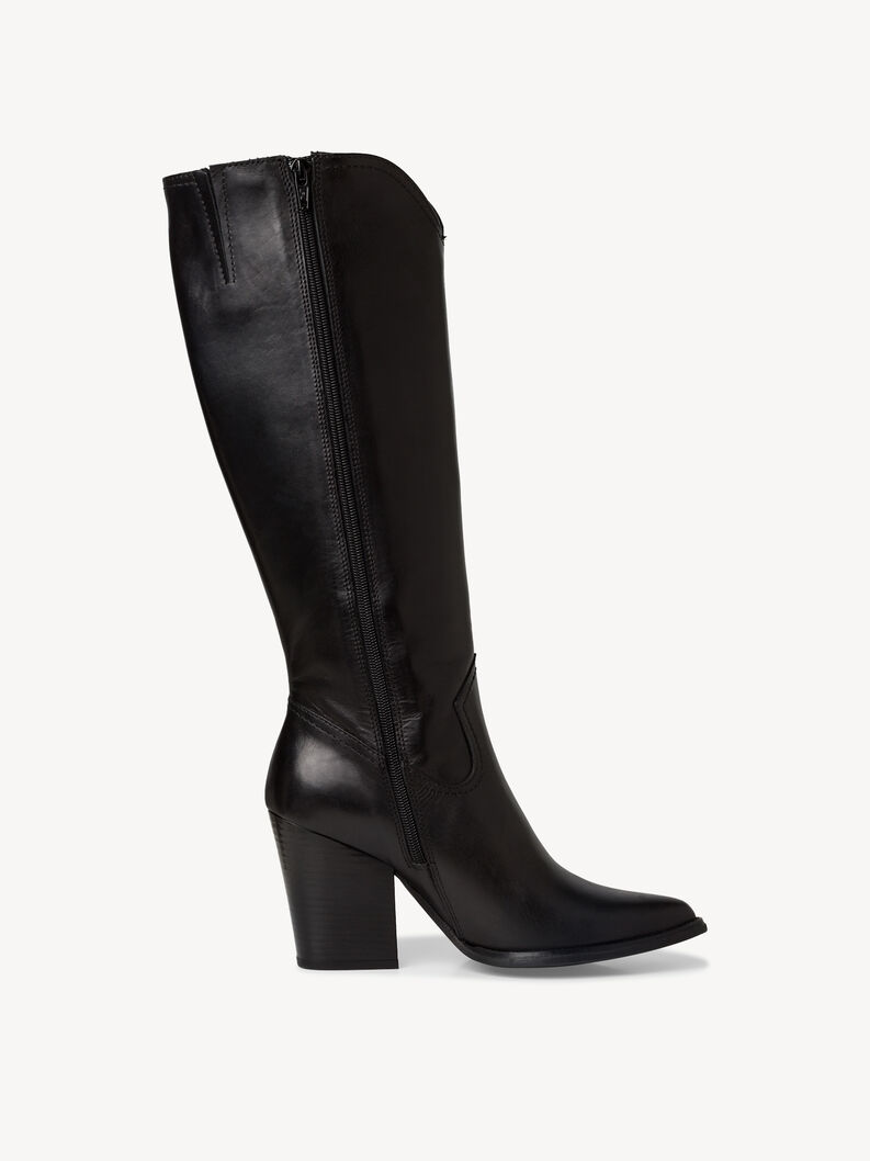 Leather Cowboy boots - black, BLACK LEATHER, hi-res