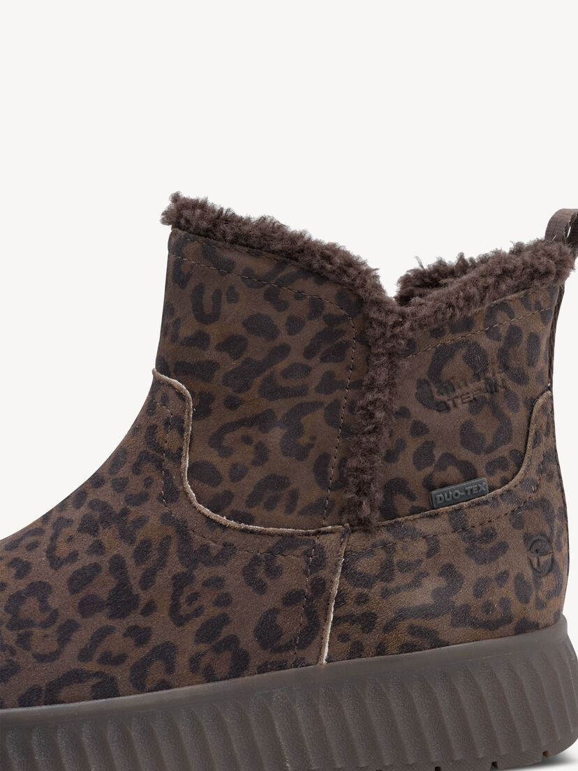 Leren Enkellaarsje - multicolor warme voering, DARK LEOPARD, hi-res