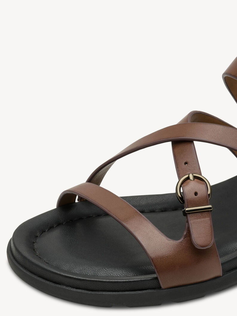 Ledersandalette - braun, MOCCA, hi-res