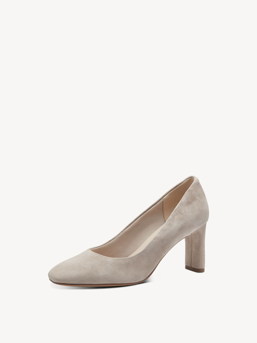 Leren Pumps - beige, TAUPE, hi-res