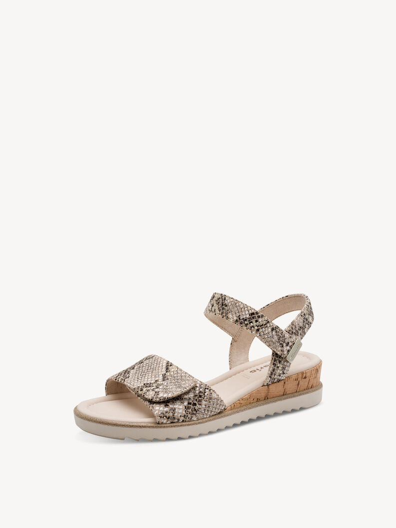 Heeled sandal - beige, BEIGE SNAKE, hi-res