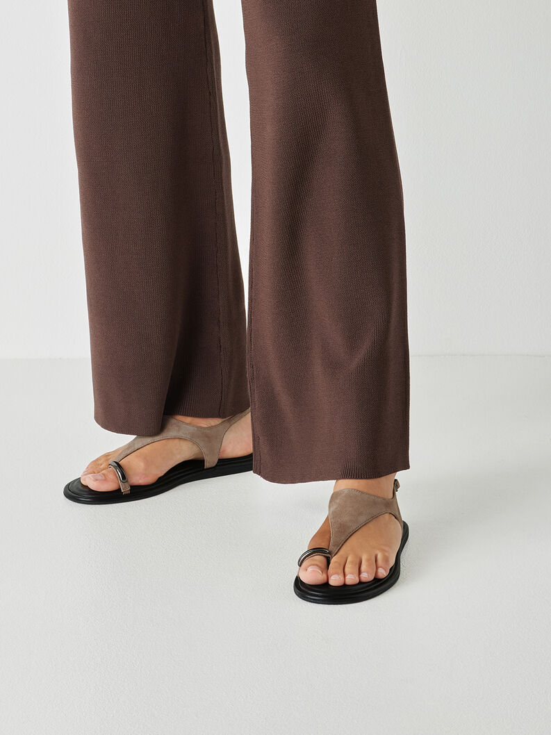 Ledersandale - beige, TAUPE, hi-res