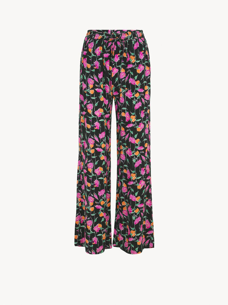 Pantaloni - nero, Black Beauty Multicolor Flower AOP, hi-res