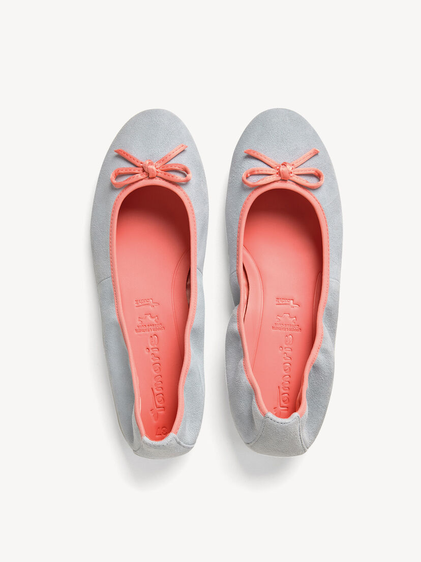 Leren Ballerina - blauw, LT. BLUE COMB, hi-res