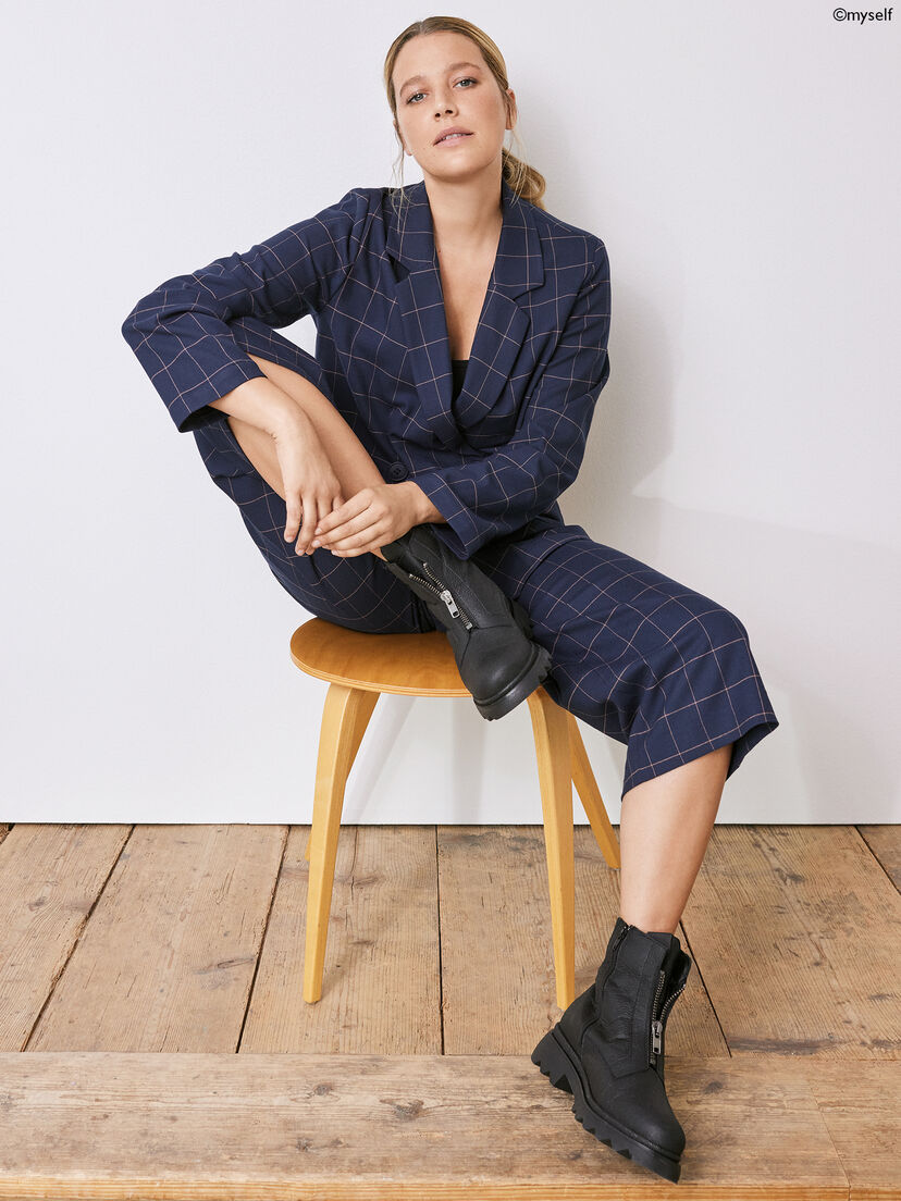 Enkellaarsje - zwart warme voering, BLACK, hi-res