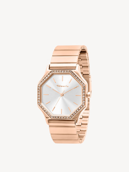 Uhr, roségold-silber sunray, hi-res