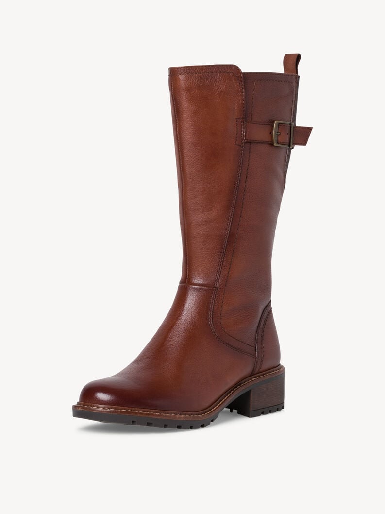Leather Boots - brown, CHESTNUT, hi-res