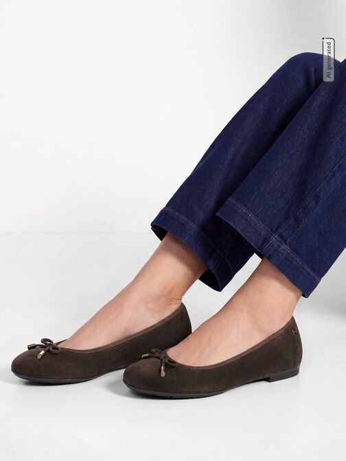 Lederballerina, MOCCA SUEDE, hi-res